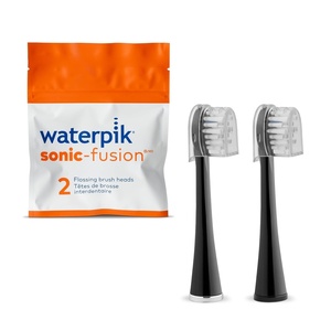 image:imageWaterpik Full Size SonicFusion Replacement Brush Heads 2 Count Black  Genuine Waterpik Brand With Covers SFFB2EB Replace Every 3 MonthsBlack