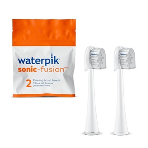 image:imageWaterpik Full Size SonicFusion Replacement Brush Heads 2 Count Black  Genuine Waterpik Brand With Covers SFFB2EB Replace Every 3 MonthsWhite