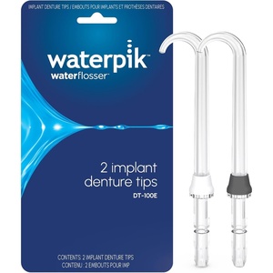 image:imageWaterpik Water Flosser Implant Denture Replacement Tips 2 Count DT100E  Genuine Waterpik Brand Refill Nozzles Heads for Fixed Implant Bridges amp Dentures Assorted Colors Replace Every 6 Months2 Count Pack of 5