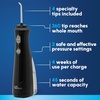 image:imageWaterpik Cordless Pearl Portable Water Flosser Rechargeable White  2 Settings 4 Tips for Daily Gum Health amp Cleaning Teeth Dental Braces Implants ADA Accepted WF13 Amazon ExclusivePearl Black