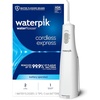 image:imageWaterpik Cordless Express Portable Water Flosser 3 AA Batteries White  2 Settings 2 Tips for Daily Gum Health amp Cleaning Teeth Travel Shower Use ADA Accepted WF02 Packaging May VaryWhite