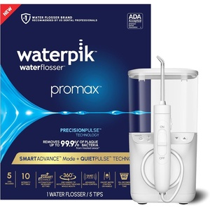image:imageWaterpik Promax Countertop Water Flosser SmartAdvance 10 Settings 5 Tips  Small and Quiet for Home Daily Gum Health Dental Braces Implants Teeth Cleaning Multiple Users ADA Accepted WF23Small