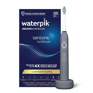 image:imageWaterpik Sensonic Sonic Electric Toothbrush Rechargeable Toothbrush for Adults with 3 Modes Travel Case USB Charger White STW03W020 Packaging May VaryGray