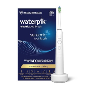 image:imageWaterpik Sensonic Sonic Electric Toothbrush Rechargeable Toothbrush for Adults with 3 Modes Travel Case USB Charger White STW03W020 Packaging May VaryWhite